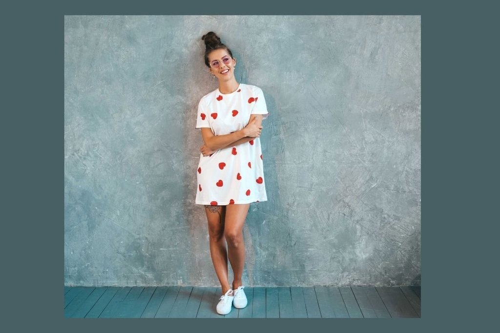 T-Shirt Dress and Sneakers