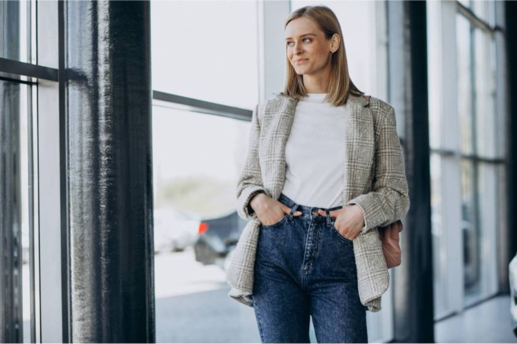 Oversized Blazer with a White T-Shirt and Blue Jeans