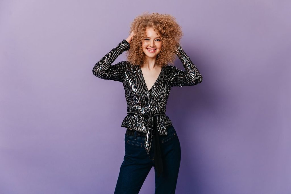 Sequin Top with Black Jeans