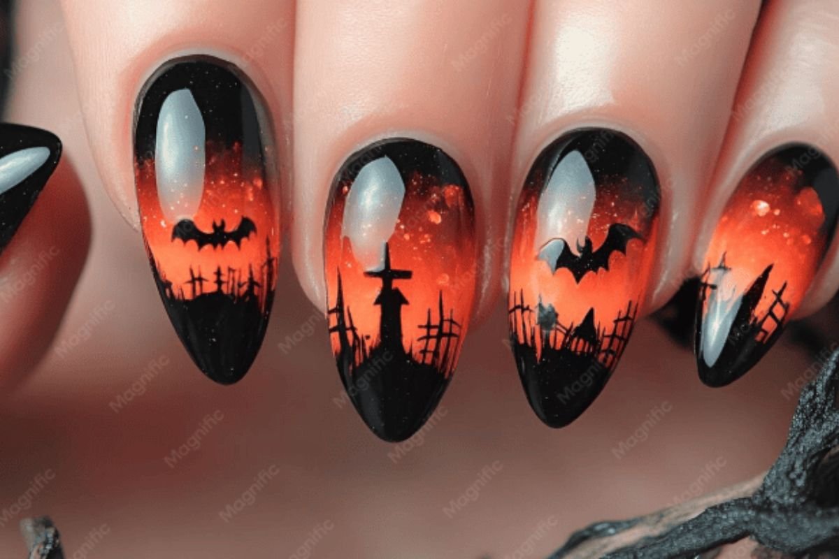 Vampire-Inspired Halloween Nails