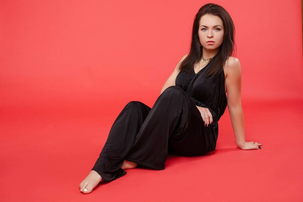 Black Bodysuit, Leather Pants and Heels
