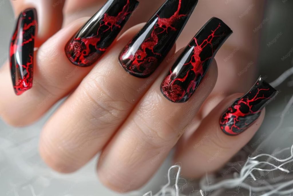 Blood Drip Halloween Nails
