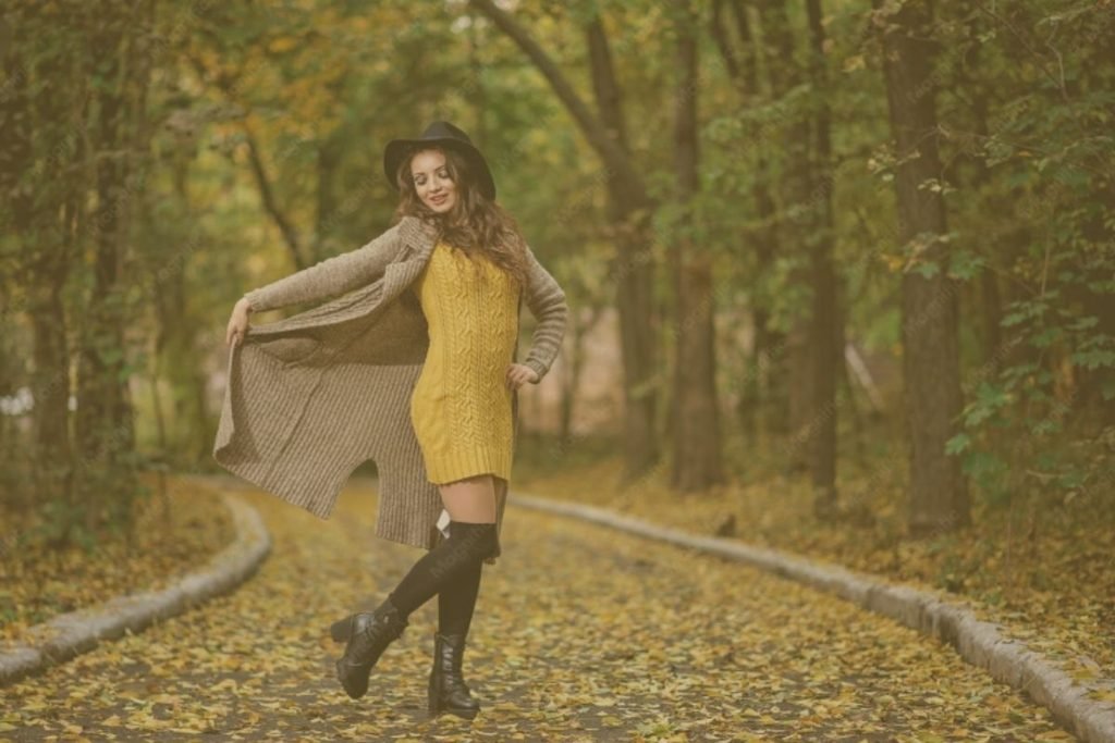 Sweater Dress With Knee-High Boots