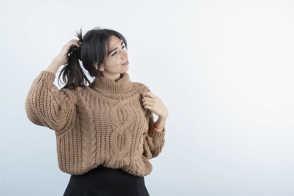 Wide-Leg Trousers and Knit Sweater