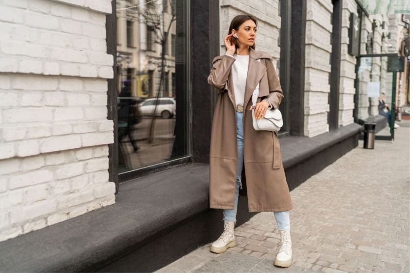 Oversized Blazer with Leggings and Sneakers