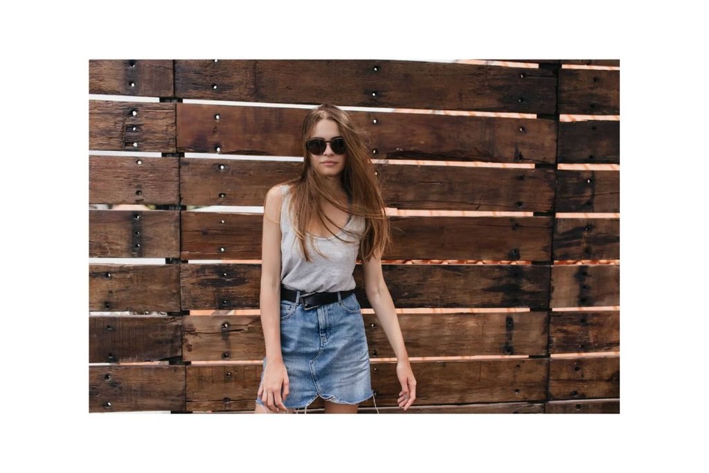 Denim Mini Skirt with a Top