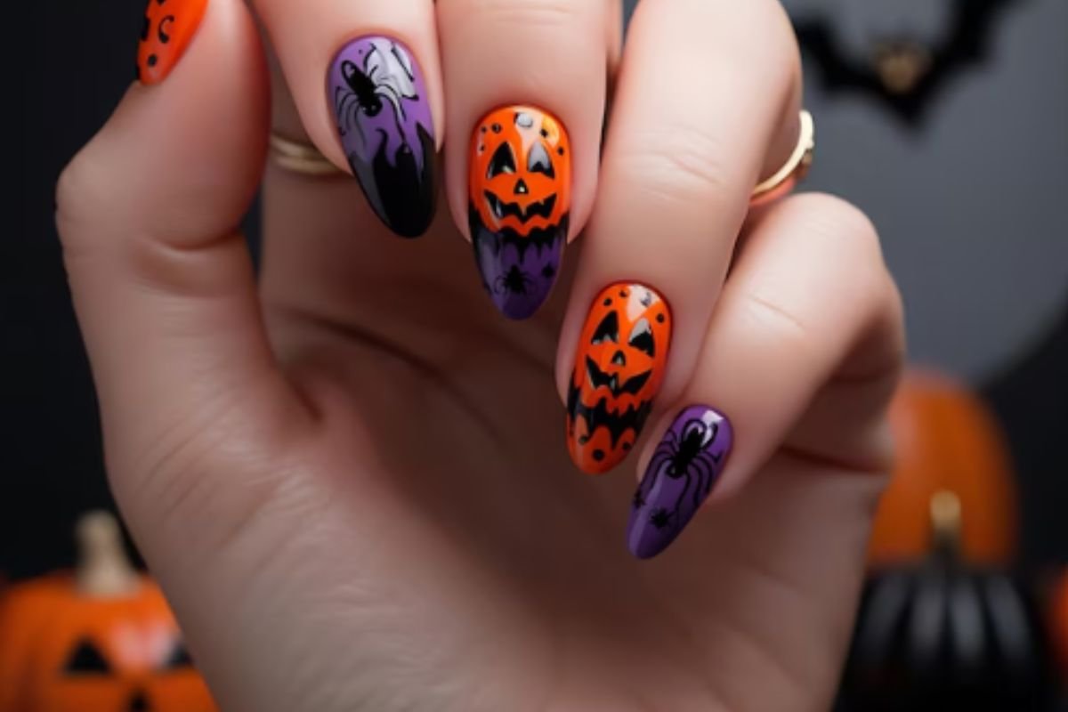 Spiderweb French Tip Nails