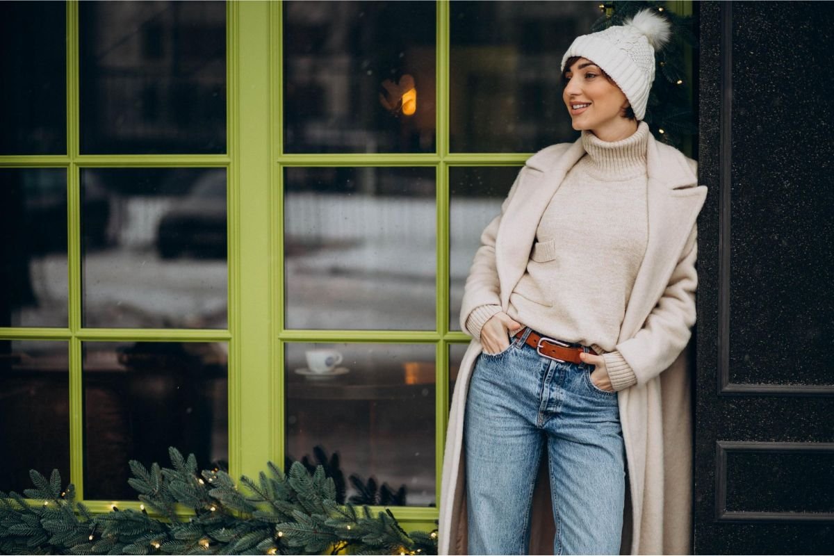 Turtleneck With Jeans and a Long Coat