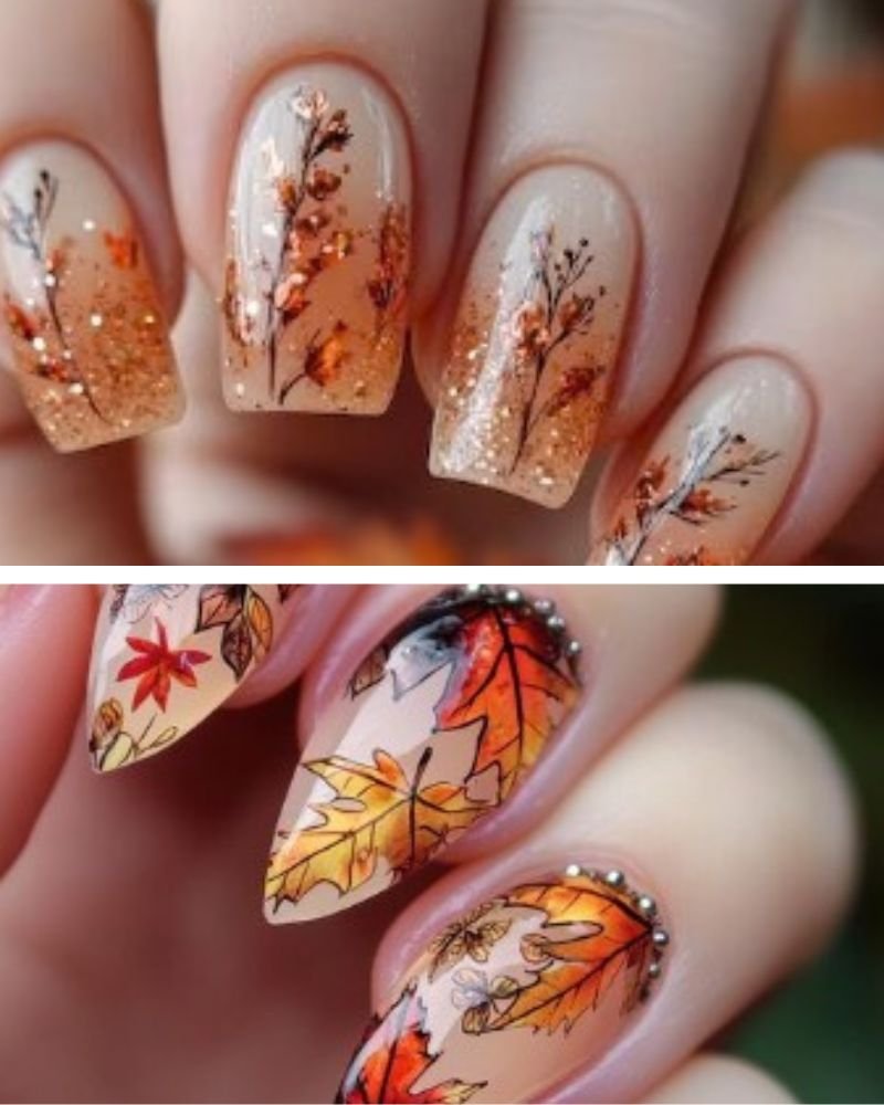 Autumn Leaf Nail Art
