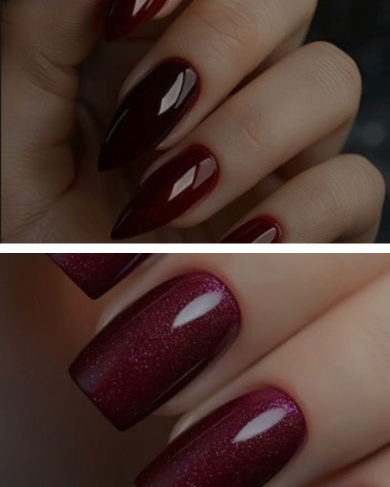 Dark Cherry Fall Nails