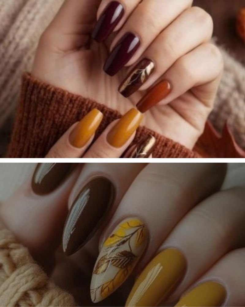 Fall Chrome Nails