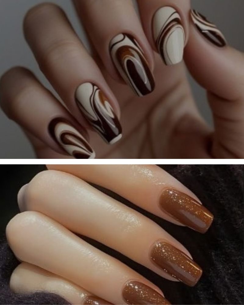 Espresso Brown Fall Nails
