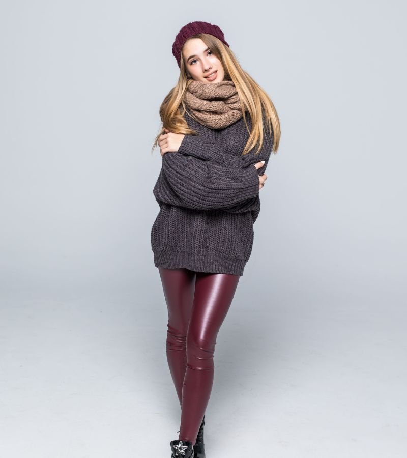 Sweater Dress with Tights and Boots