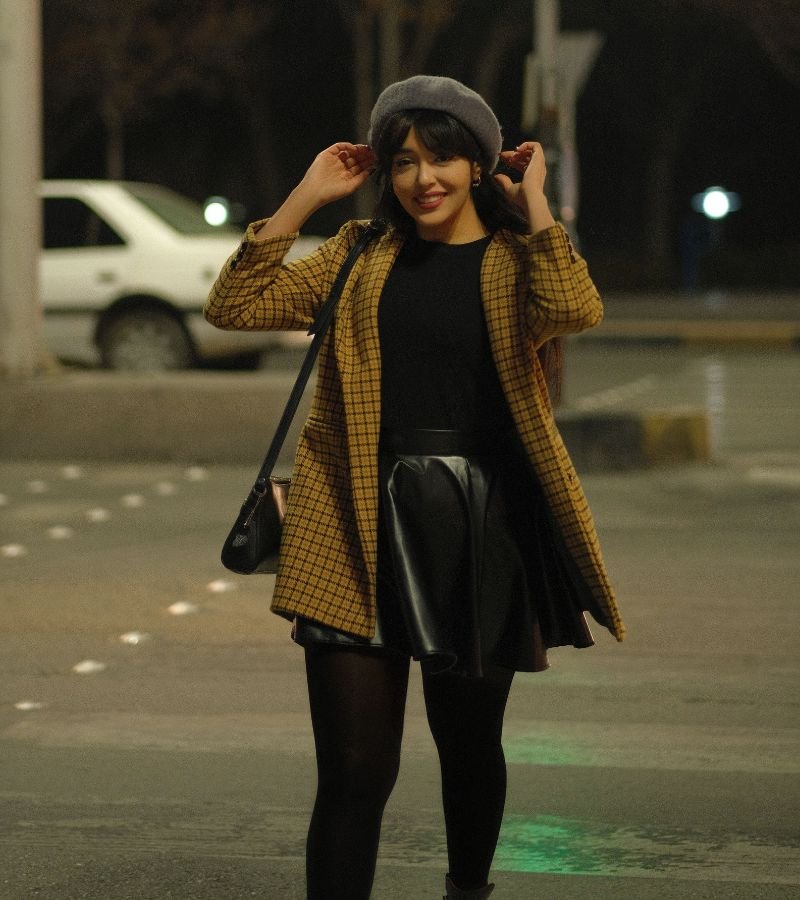Skirt with Opaque Tights and a Winter Coat