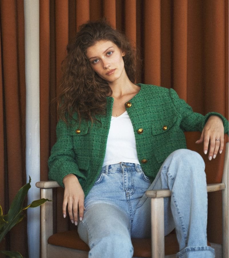 Knit Cardigan with a Basic Tee and Jeans