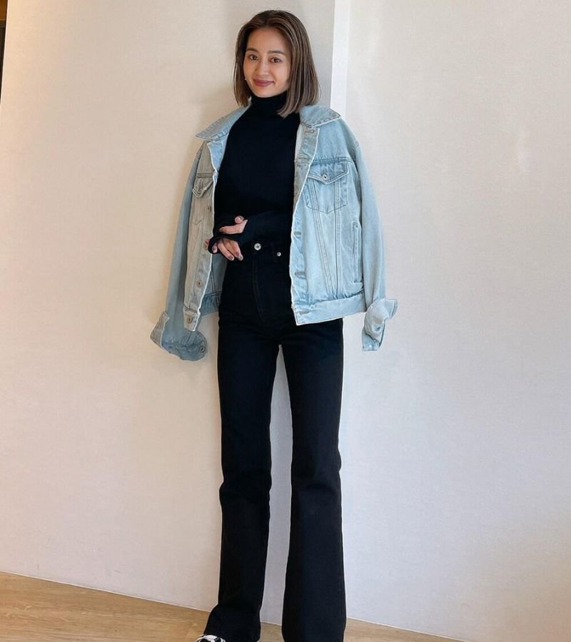 Turtleneck with a Denim Jacket and Warm Layers