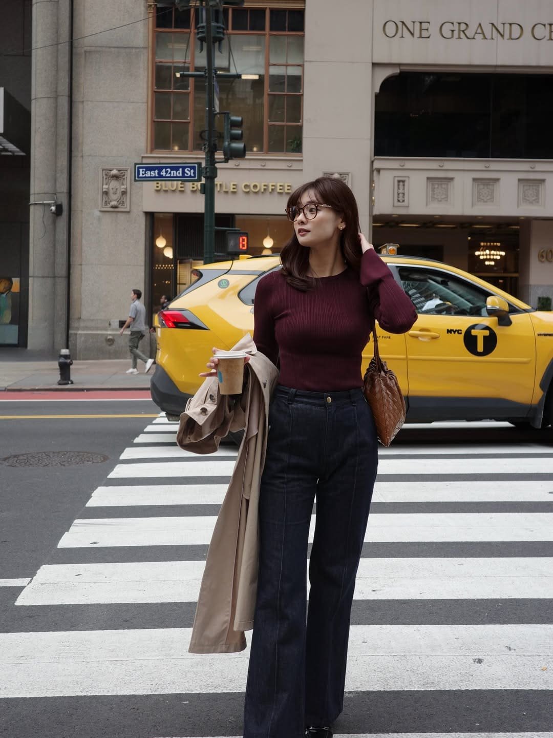 Burgundy Top with Black Jeans