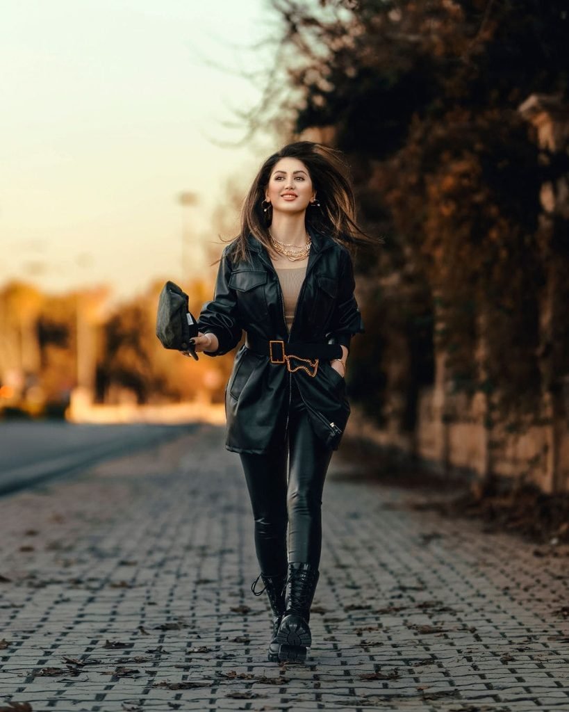 Black Jacket With Leggings and Ankle Boots