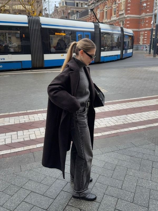 Black Jeans with a Long Coat