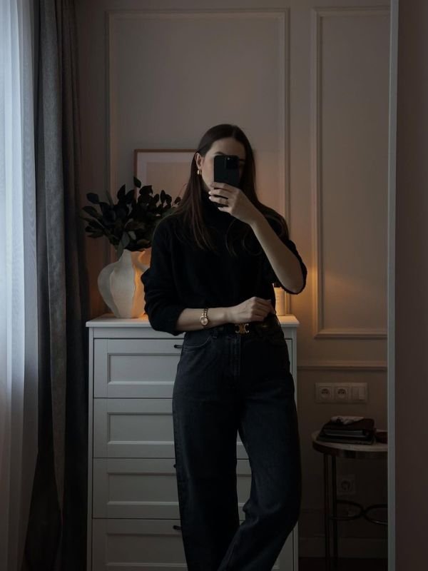 Black Turtleneck with Black
