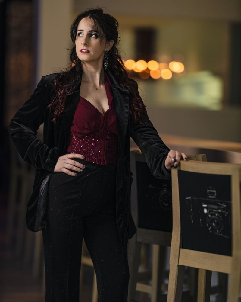 Black Velvet Blazer With Tailored Trousers