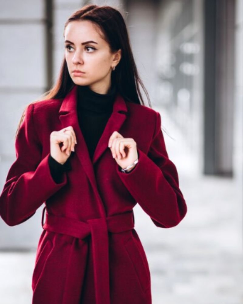 Burgundy Velvet Blazer With a Black Base