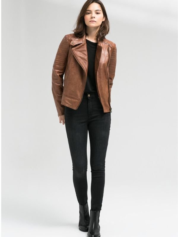 Faux Leather Jacket with Black Jeans