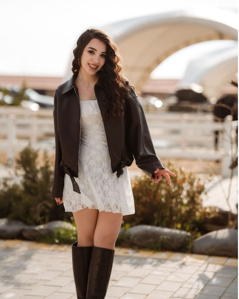 Leather-Style Jacket With a Midi Dress