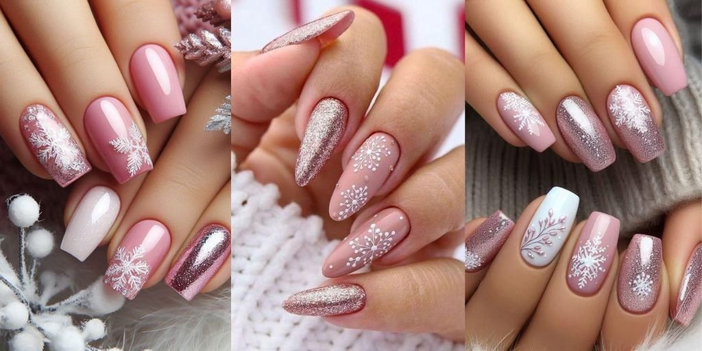 Pink Christmas Nails