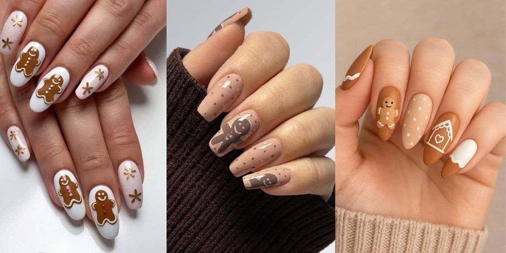 Gingerbread Christmas Nails