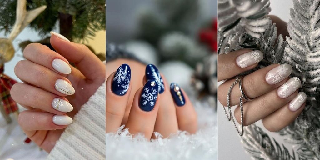 Snowflake Christmas Nails