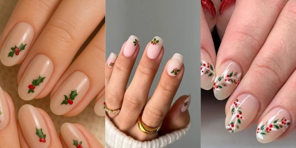 Christmas Holly Berry Nails